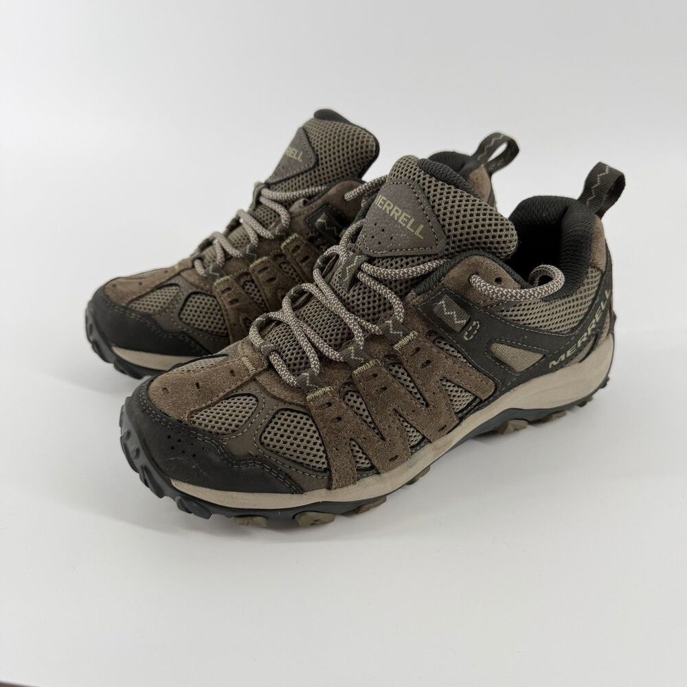 Merrell Accentor 3 Outdoor Hiking Shoes Women 7 Brindle Brown Lace Up Sneakers